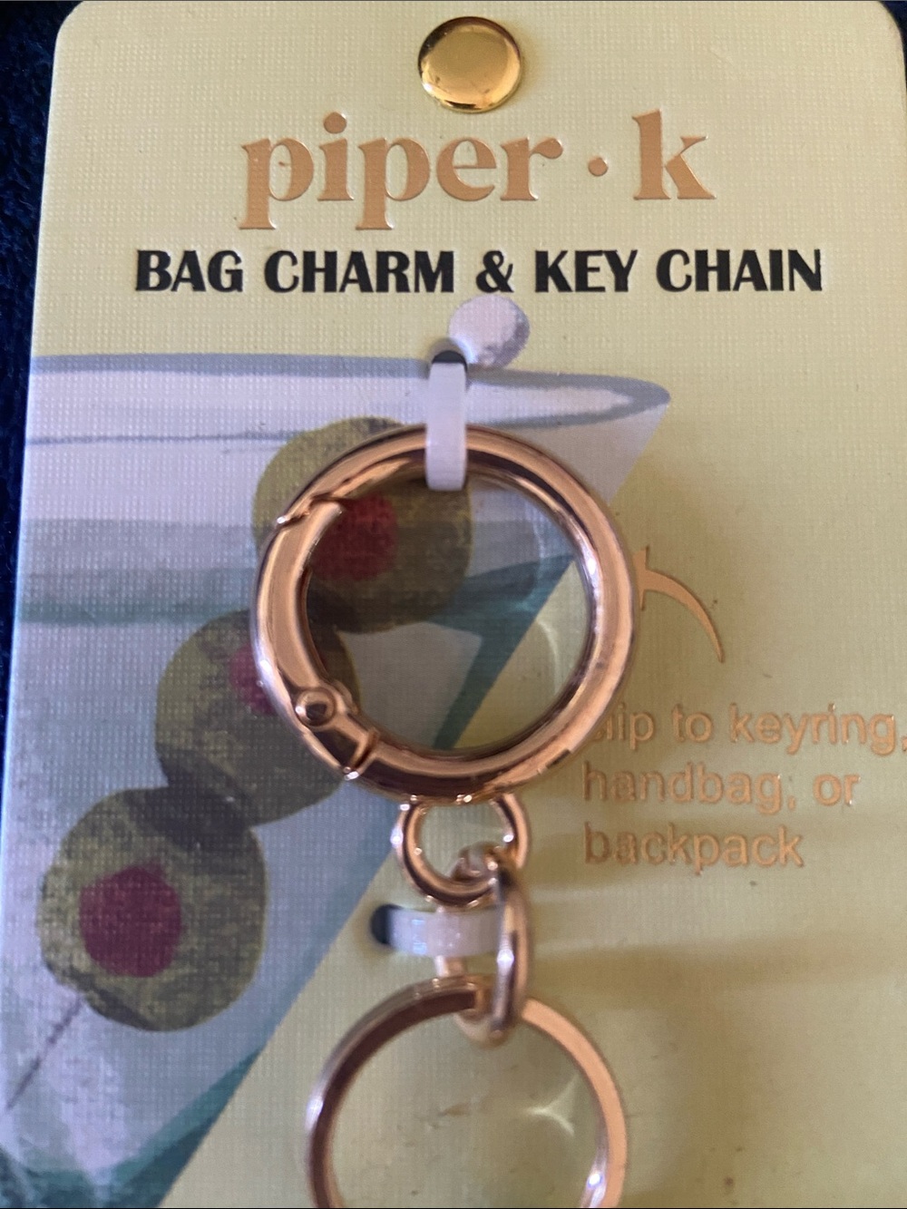 Piper K Martini Bag Charm & Keychain - Picture 4 of 4